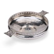 AN ARTS AND CRAFTS SILVER TWO-HANDLED BOWL