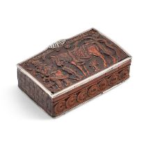 AN ENGLISH SILVER-MOUNTED WOOD SNUFF BOX, CIRCA 1727