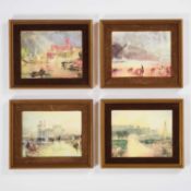 A SET OF FOUR COALPORT PLAQUES, 'VIEWS OF ENGLAND AND WALES'