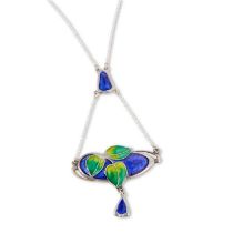 CHARLES HORNER: AN ARTS AND CRAFTS SILVER AND ENAMEL PENDANT NECKLACE