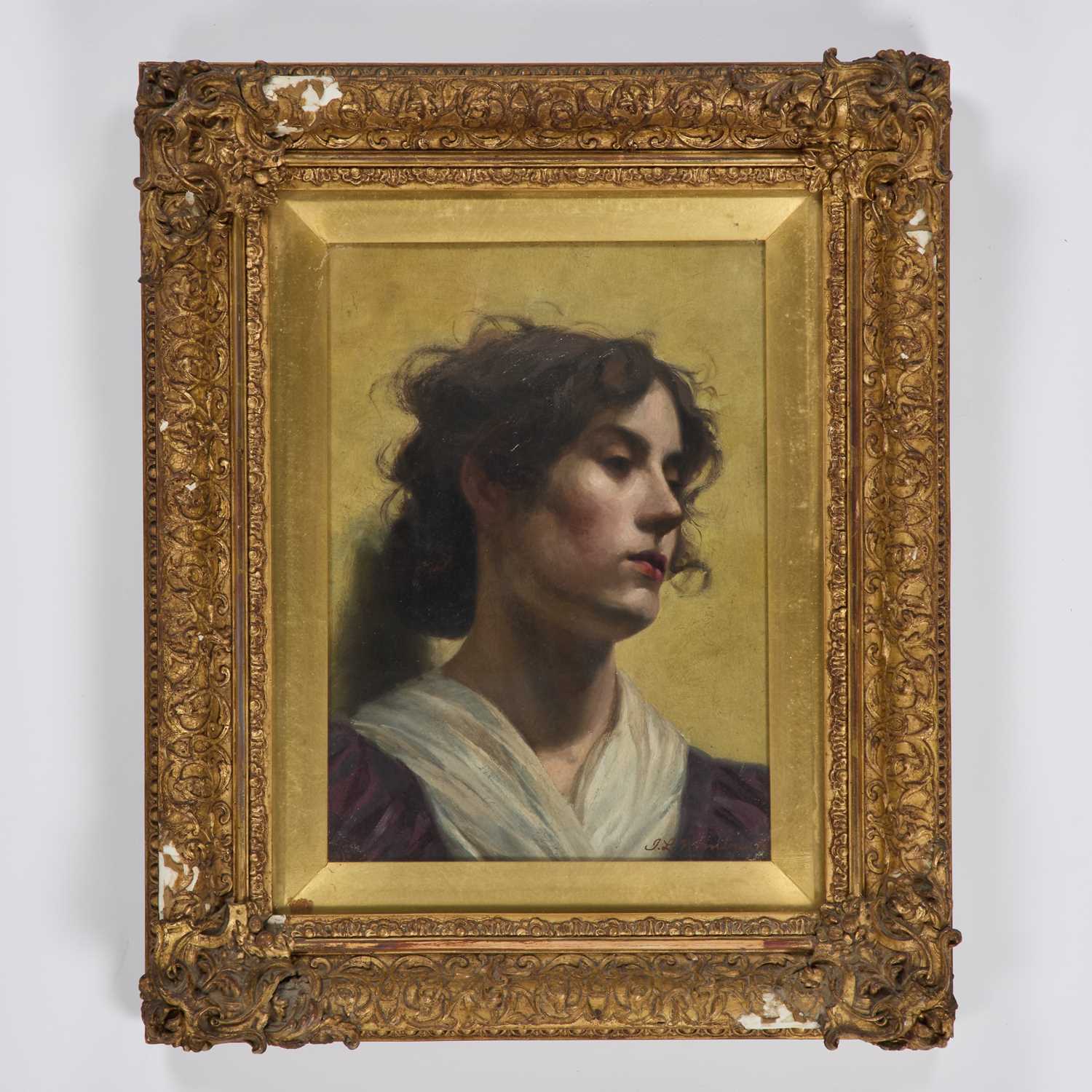 JOHN LEWIS WIMBUSH (1854-1914) PORTRAIT OF A LADY - Image 2 of 3