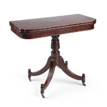 A REGENCY ROSEWOOD FOLDOVER TEA TABLE