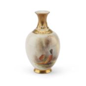 A ROYAL WORCESTER VASE BY JAMES STINTON, DATED 1919