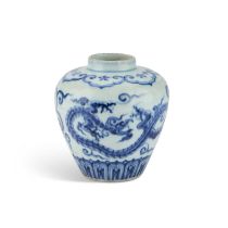 A CHINESE BLUE AND WHITE 'DRAGON' JAR