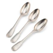 THREE FRENCH PROVINCIAL SILVER TABLE SPOONS