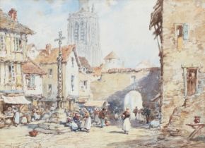 PIERRE LE BOEUFF (FL. 1899-1920) FRENCH TOWN SCENE