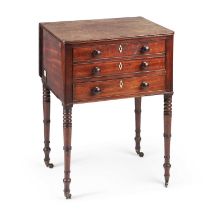 A LATE GEORGIAN MAHOGANY DROP-LEAF WORK TABLE