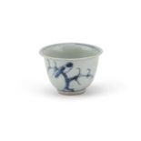 A CHINESE PORCELAIN BLUE AND WHITE 'BIRDS' WINE CUP, JIAJING PERIOD