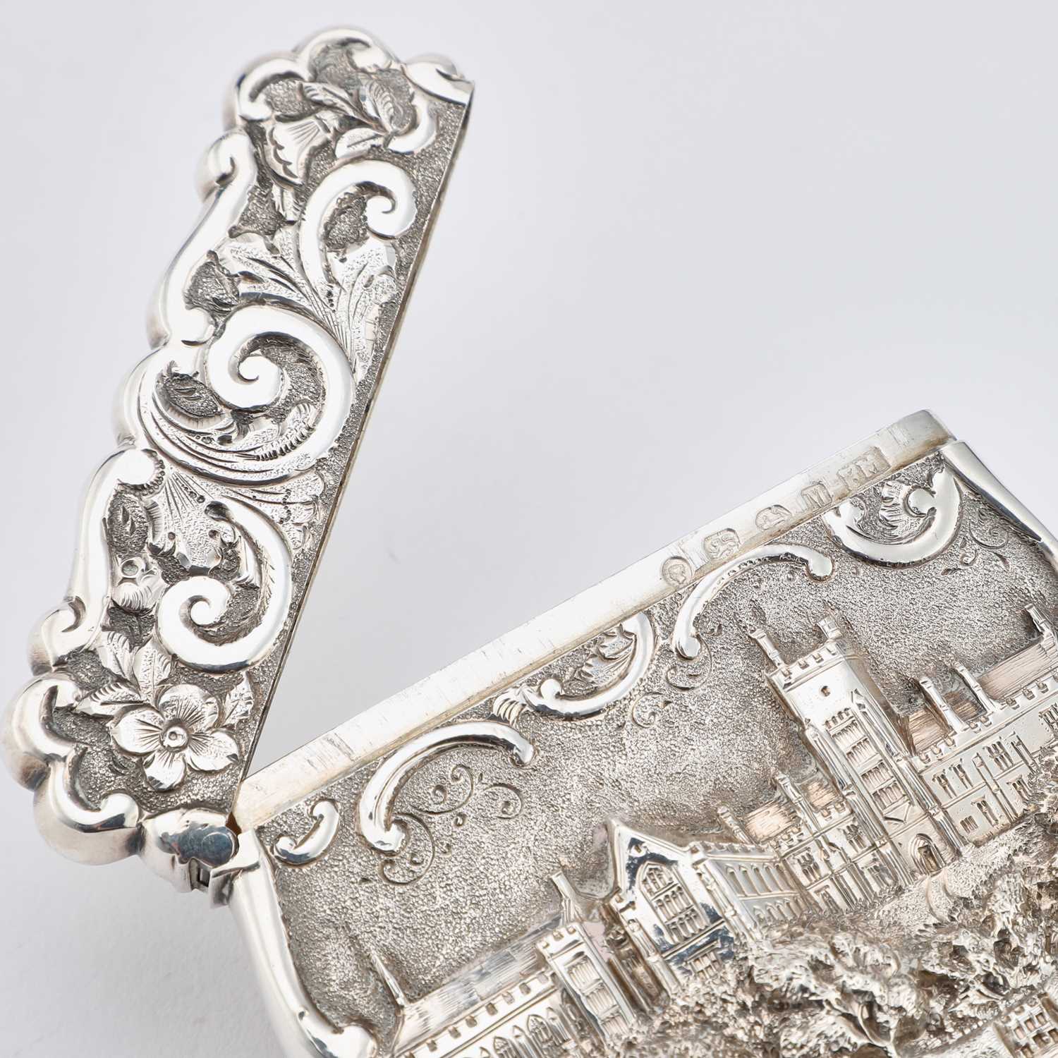 A VICTORIAN SILVER CASTLE-TOP CARD CASE, QUEEN'S COLLEGE CORK - Image 3 of 4