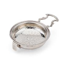 AN 18TH CENTURY SILVER LEMON STRAINER