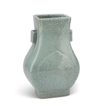 A GE-TYPE FACETED FANGHU-FORM VASE