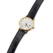 A GENTS GOLD PLATED OMEGA GENEVE STRAP WATCH