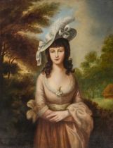 A. SEDGWICK (19TH CENTURY) PORTRAIT OF A LADY (18TH CENTURY STYLE)