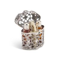 A MID-18TH CENTURY SILVER NECESSAIRE AND SCENT BOTTLE CASE