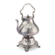 A VICTORIAN SILVER-PLATED SPIRIT KETTLE
