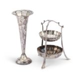 AN EDWARDIAN SILVER SWEETMEAT STAND