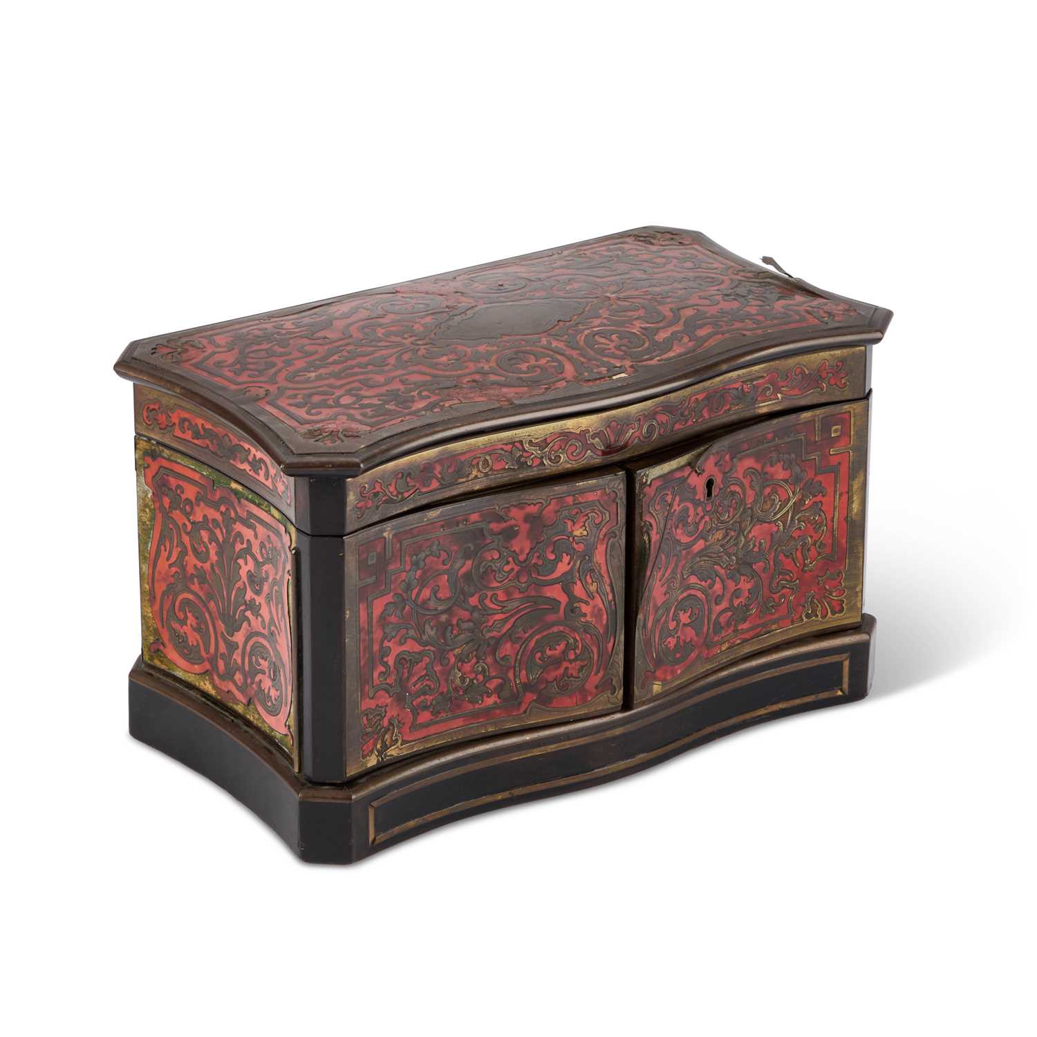 A MID-19TH CENTURY FRENCH 'BOULLE' TEA CADDY