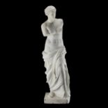 AFTER THE ANTIQUE, A LARGE CARVED MARBLE FIGURE OF THE VENUS DE MILO, 19TH CENTURY