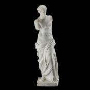 AFTER THE ANTIQUE, A LARGE CARVED MARBLE FIGURE OF THE VENUS DE MILO, 19TH CENTURY