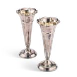A PAIR OF GEORGE V SILVER VASES