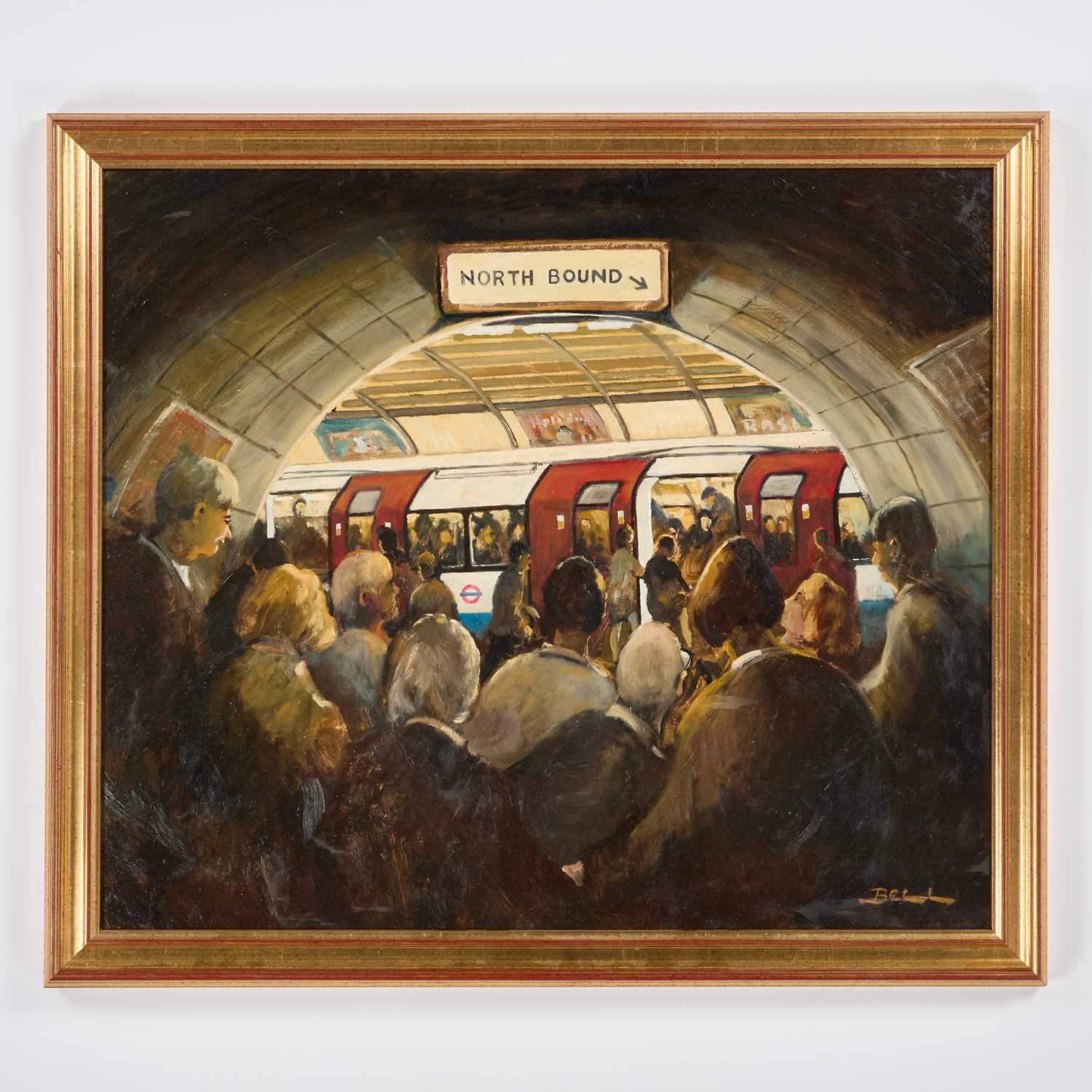 WILLIAM 'BILL' BELL (1928-2006) THE DASH FOR HOME, LONDON UNDERGROUND - Image 2 of 3