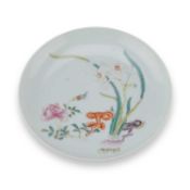 A CHINESE FAMILLE ROSE 'BLOSSOMS' DISH