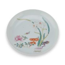 A CHINESE FAMILLE ROSE 'BLOSSOMS' DISH