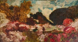 ATTRIBUTED TO THOMAS EDWIN MOSTYN (1864-1930) SUMMER LANDSCAPE WITH FIGURES