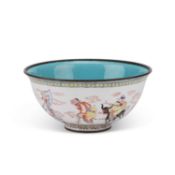 A CHINESE ENAMEL 'IMMORTALS' BOWL