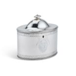 A RARE GEORGE III NEWCASTLE SILVER TEA CADDY