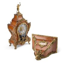 A LOUIS XV STYLE ORMOLU-MOUNTED KINGWOOD BRACKET CLOCK AND BRACKET, 19TH CENTURY