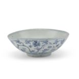 A CHINESE PORCELAIN BLUE AND WHITE BUDDHIST 'PRECIOUS OBJECTS' BOWL