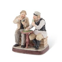 A RUSSIAN BISCUIT PORCELAIN FIGURE GROUP, GARDNER FACTORY, LATE 19TH CENTURY