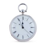 A CASED SILVER OPEN FACE POCKET WATCH