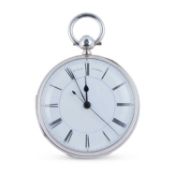 A CASED SILVER OPEN FACE POCKET WATCH