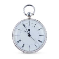 A CASED SILVER OPEN FACE POCKET WATCH