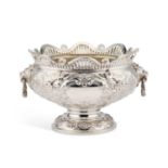 AN IMPOSING VICTORIAN SILVER ROSE BOWL