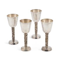 A SET OF FOUR ELIZABETH II SILVER GOBLETS