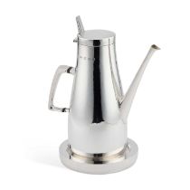 GERALD BENNEY: AN ELIZABETH II SILVER COFFEE POT ON STAND