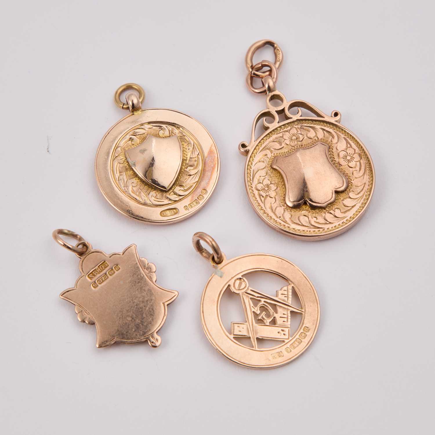 FOUR 9 CARAT GOLD FOBS/ MEDALLIONS - Image 2 of 2