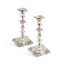 A PAIR OF EARLY VICTORIAN SILVER TAPERSTICKS