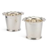 A PAIR OF EDWARDIAN SILVER ICE BUCKETS