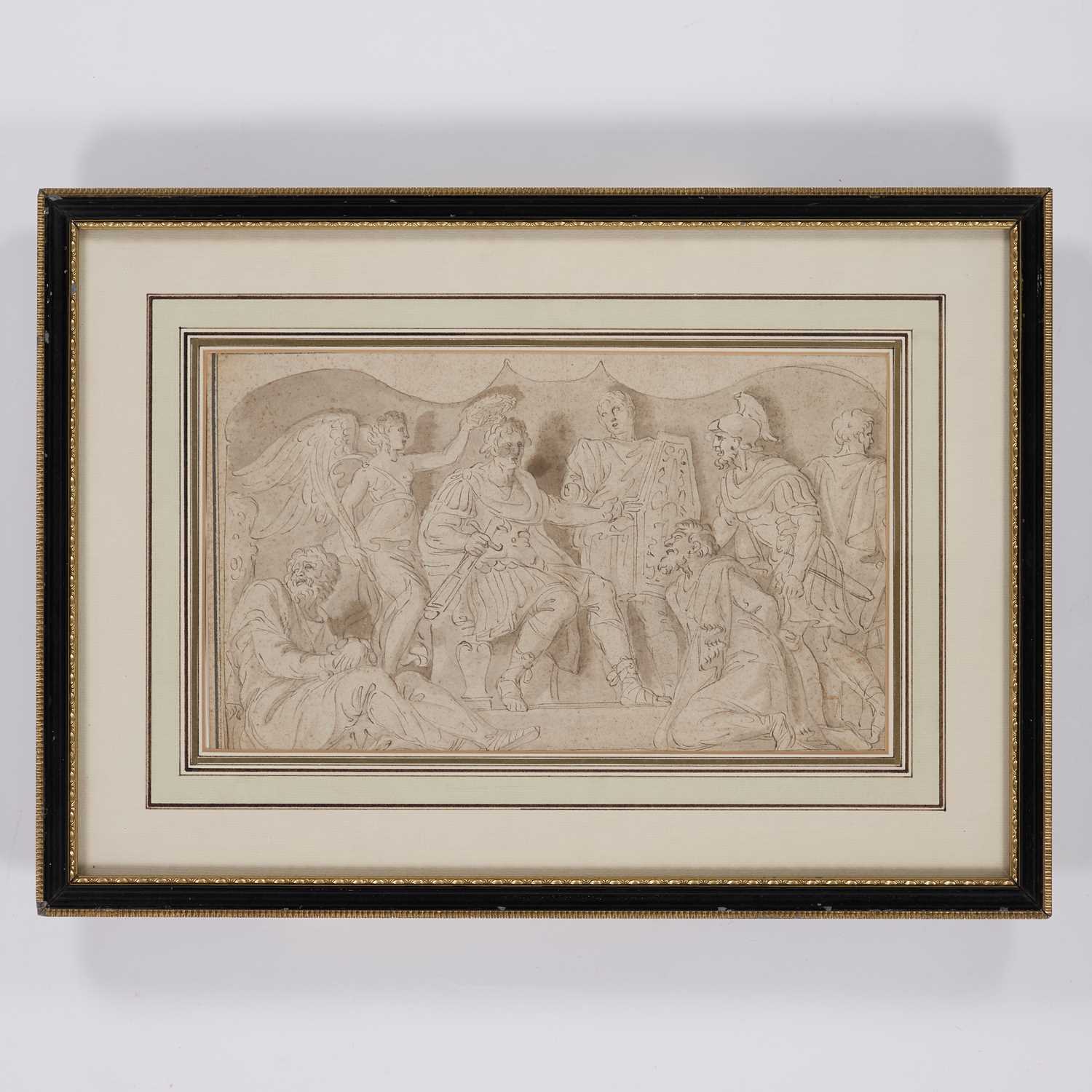 17TH/ 18TH CENTURY ITALIAN SCHOOL OLD MASTER DRAWING WITH AN EMPEROR AND CAPTIVES - Image 2 of 2