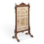 A VICTORIAN OAK COUNTRY HOUSE FIRE SCREEN
