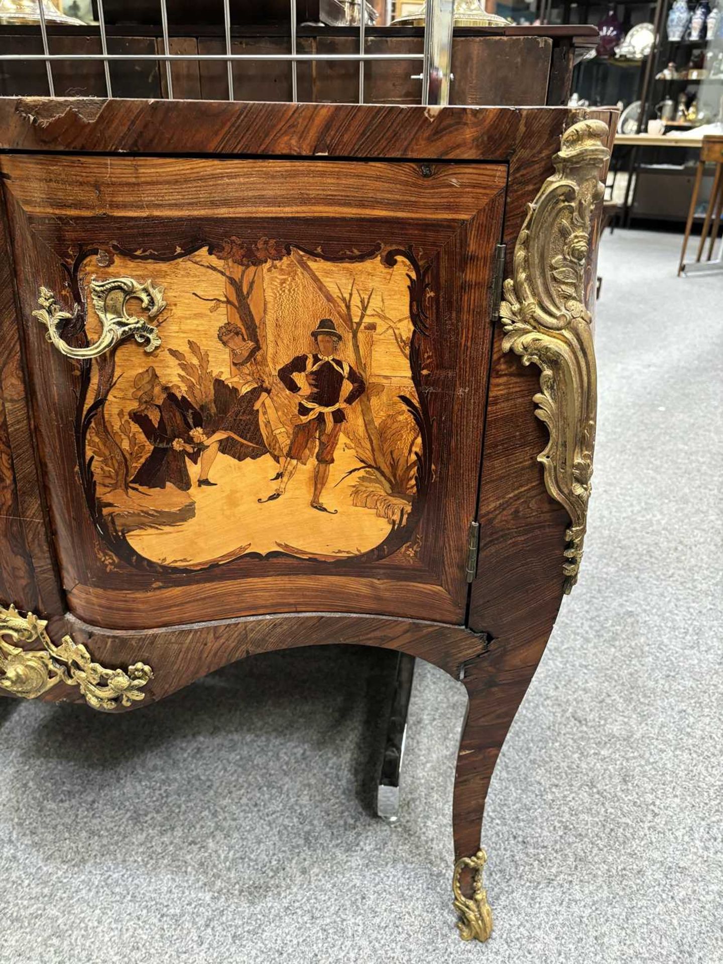 A SMALL 19TH CENTURY FRENCH INLAID KINGWOOD MARBLE-TOPPED COMMODE, STAMPED L. DROMARD, PARIS - Image 5 of 15