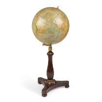 A PARCEL-GILT ROSEWOOD FLOOR-STANDING TERRESTRIAL GLOBE