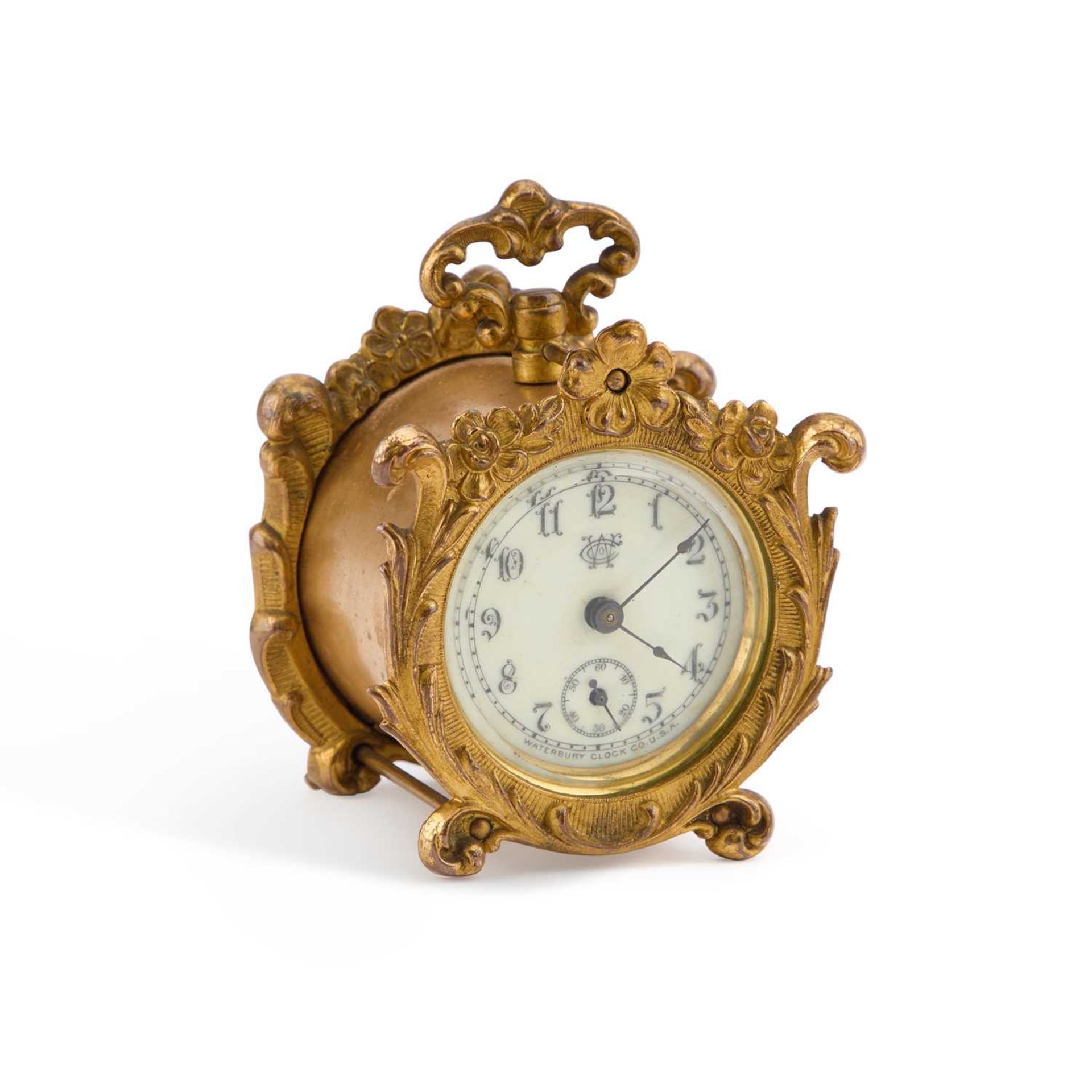 AN AMERICAN GILT-BRASS CLOCK, BY WATERBURY CLOCK CO, EARLY 20TH CENTURY