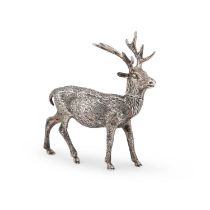 A DUTCH SILVER MODEL OF A STAG