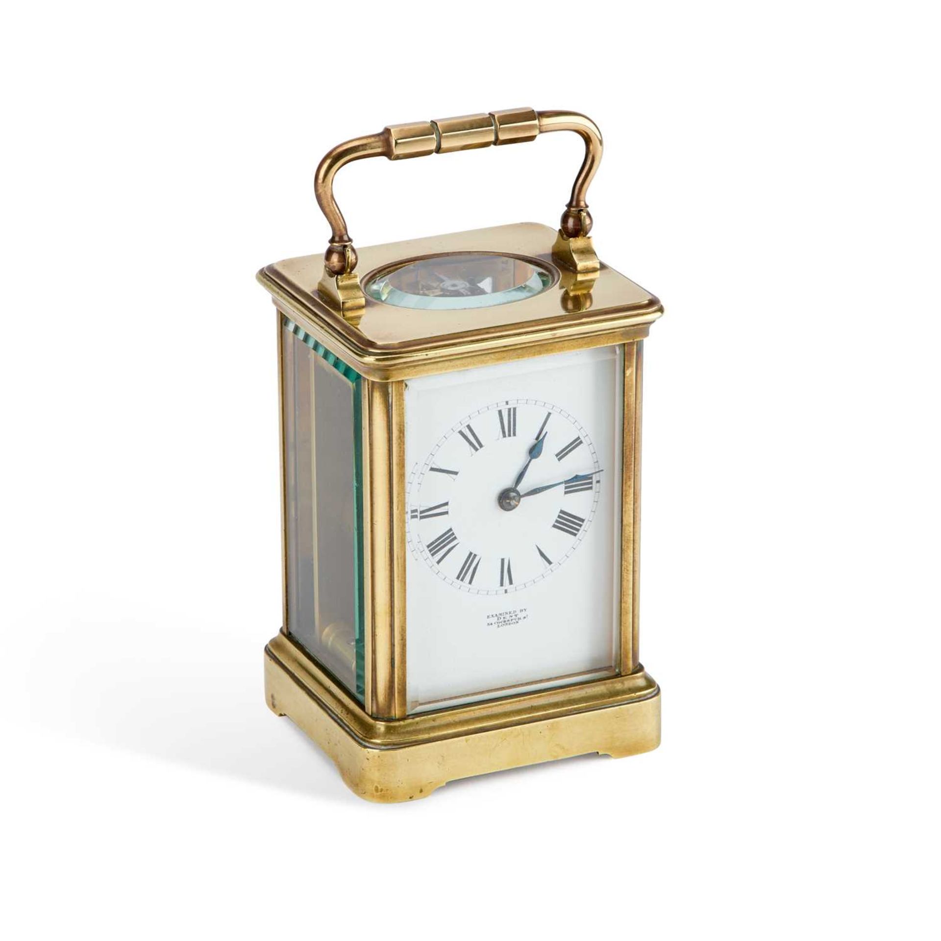 A LATE 19TH CENTURY FRENCH BRASS-CASED CARRIAGE CLOCK