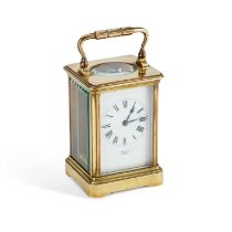 A LATE 19TH CENTURY FRENCH BRASS-CASED CARRIAGE CLOCK